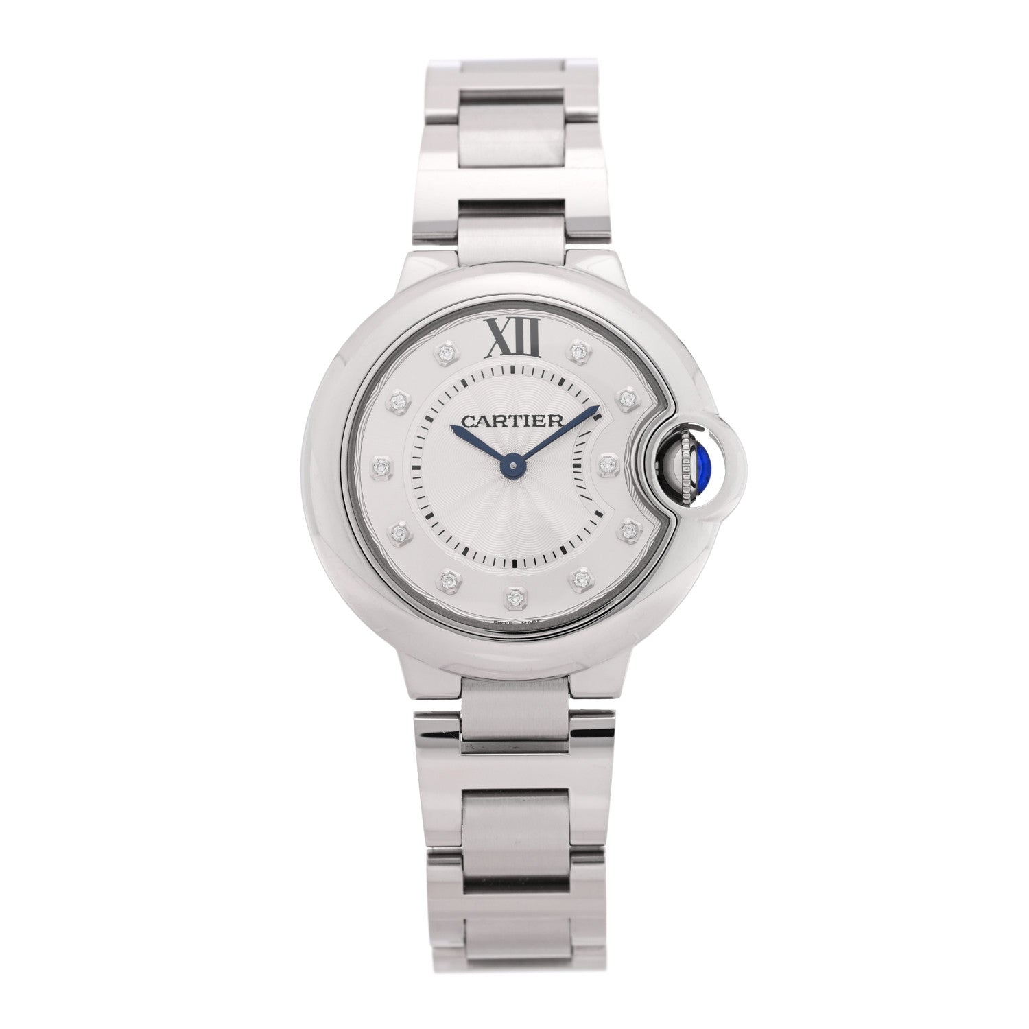 Cartier Stainless Steel Diamond 33mm Ballon Bleu De Cartier Quartz Watch 1 of 5