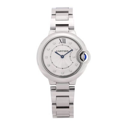 Cartier Stainless Steel Diamond 33mm Ballon Bleu De Cartier Quartz Watch 1 of 5