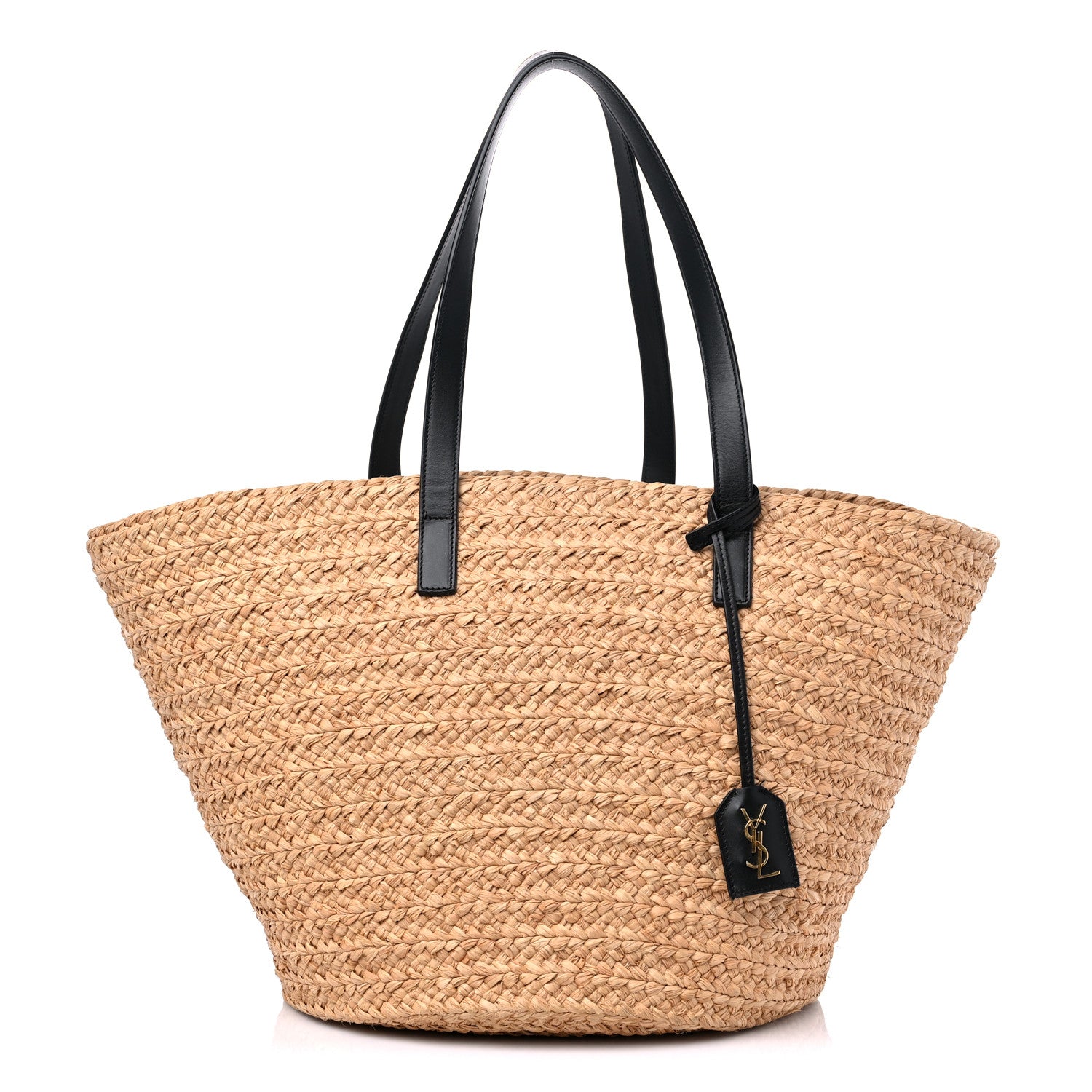 Saint Laurent Raffia Calfskin Medium Panier Tote 1 of 11