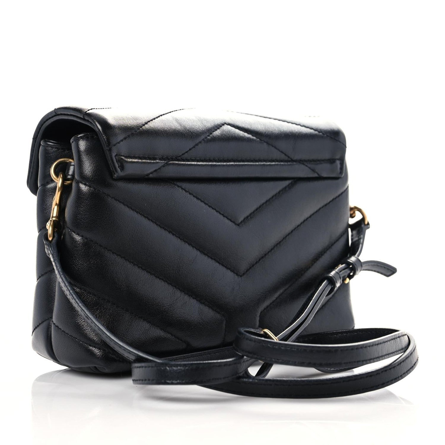 Saint Laurent Calfskin Y Quilted Monogram Toy Loulou Crossbody Bag Black 3 of 10
