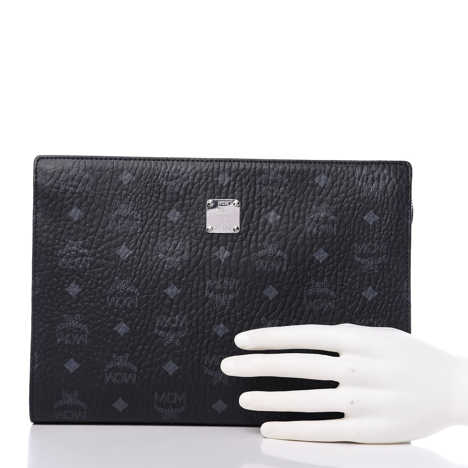 MCM Visetos Medium Zip Pouch Black 2 of 7