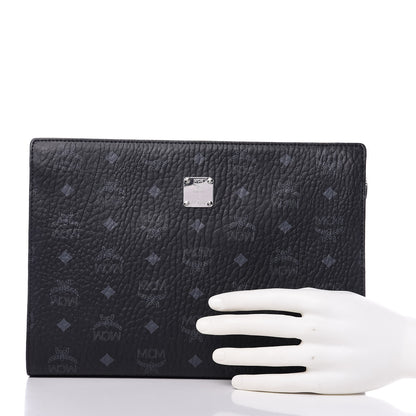 MCM Visetos Medium Zip Pouch Black 2 of 7