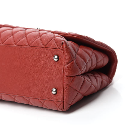 Chanel Caviar Quilted Small Coco Handle Flap Dark Red 7 of 12