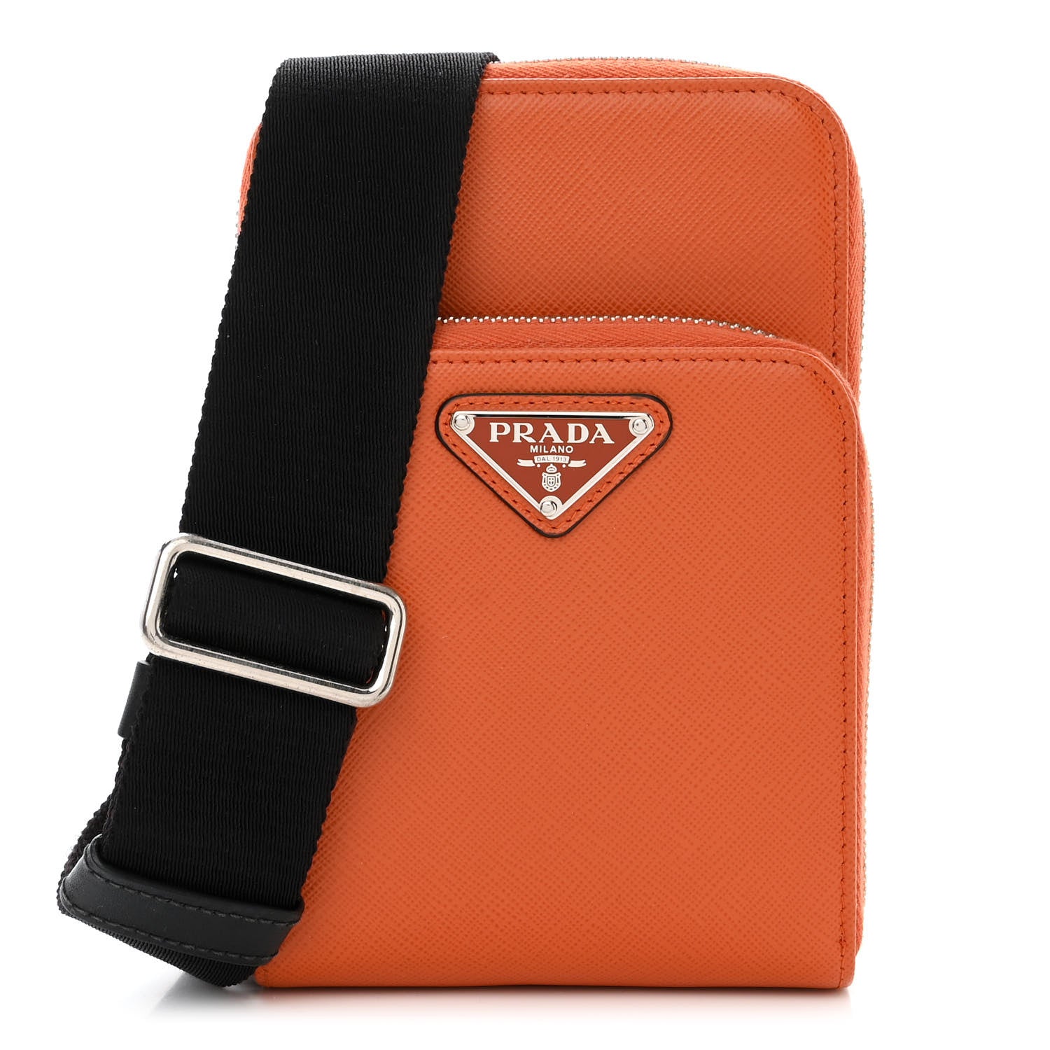 Prada Saffiano Phone Crossbody Pouch Papaya 1 of 14
