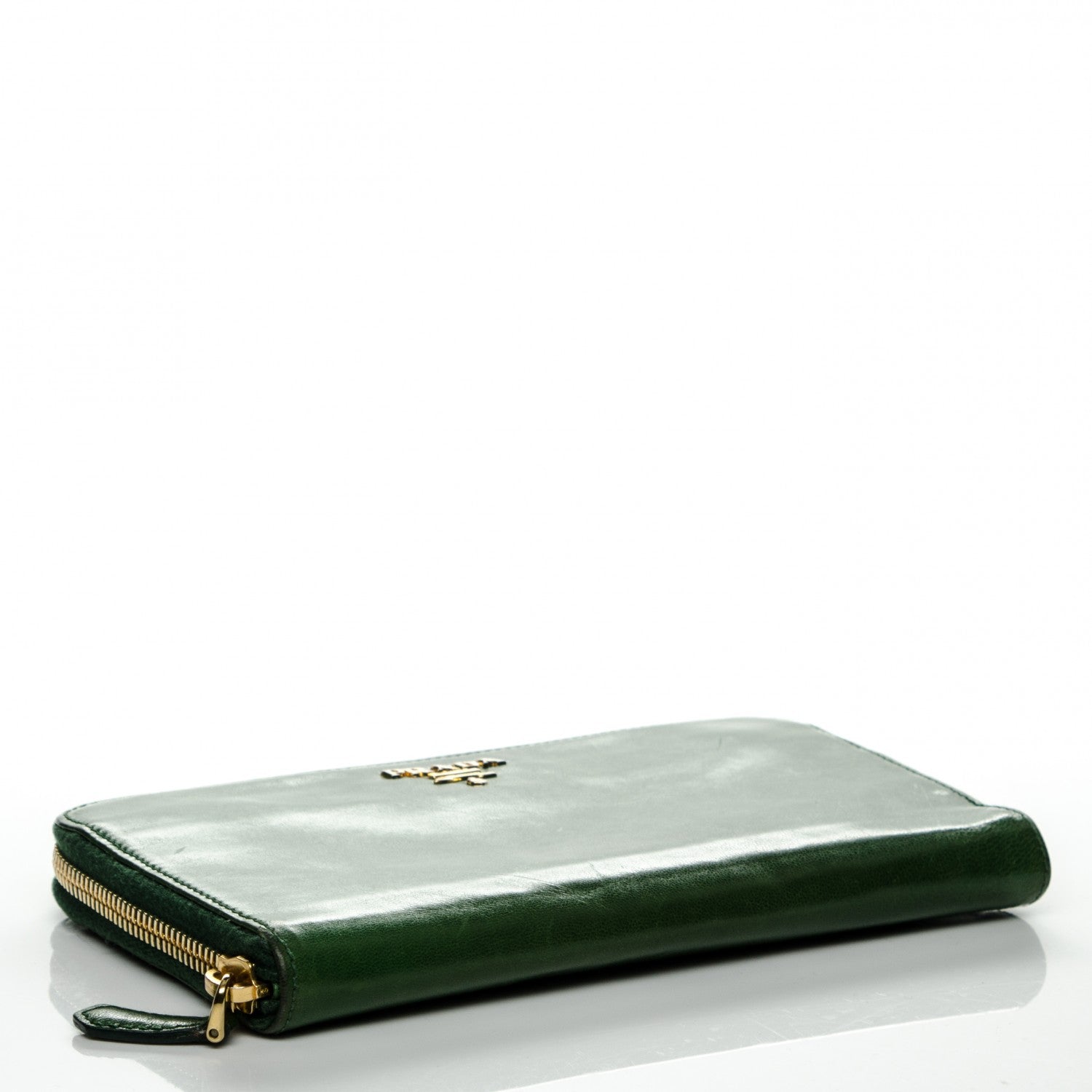 Prada Vitello Shine Zip Around Wallet Edera 4 of 7