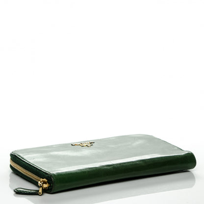 Prada Vitello Shine Zip Around Wallet Edera 4 of 7