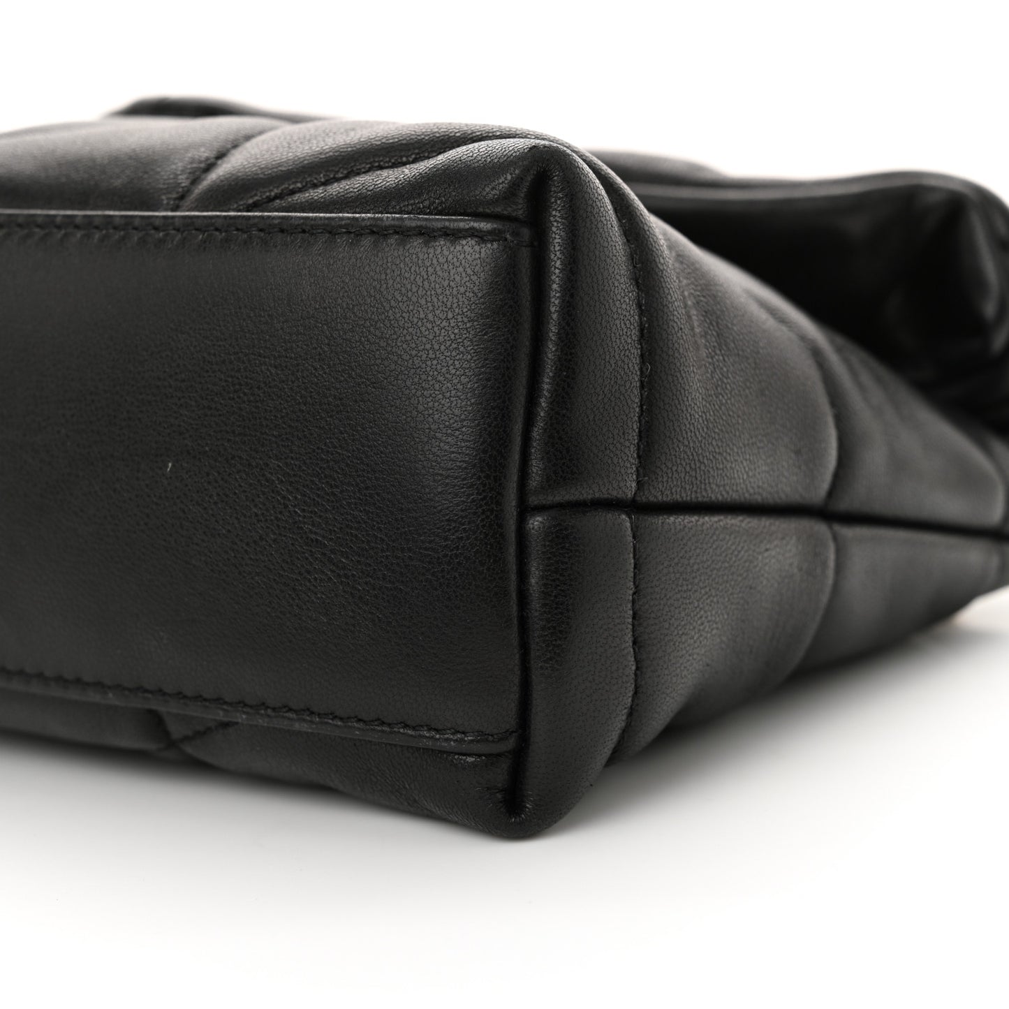 Lambskin Quilted Toy Loulou Puffer Monogram Chain Satchel Black