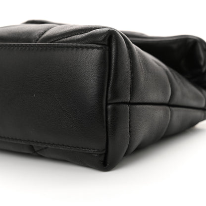 Saint Laurent Lambskin Quilted Toy Loulou Puffer Monogram Chain Satchel Black 10 of 11
