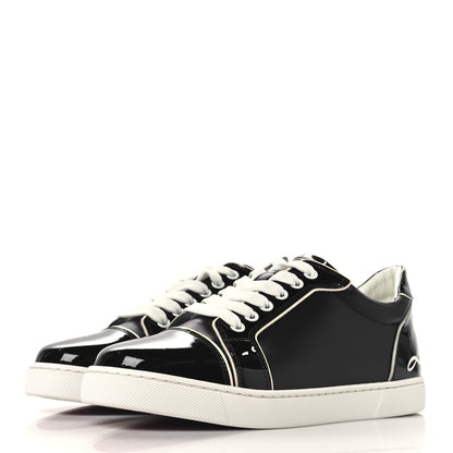 Christian Louboutin Patent Calfskin Funnyto Low Top Sneaker 38.5 Black 4 of 9