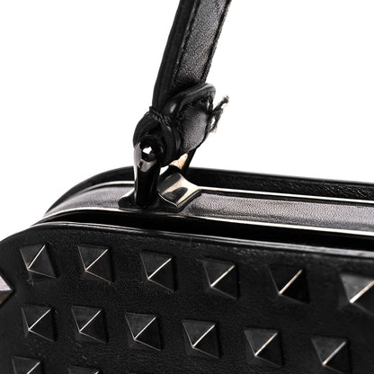 Valentino Garavani Vitello Rockstud All Over Top Handle Bag Black 8 of 13