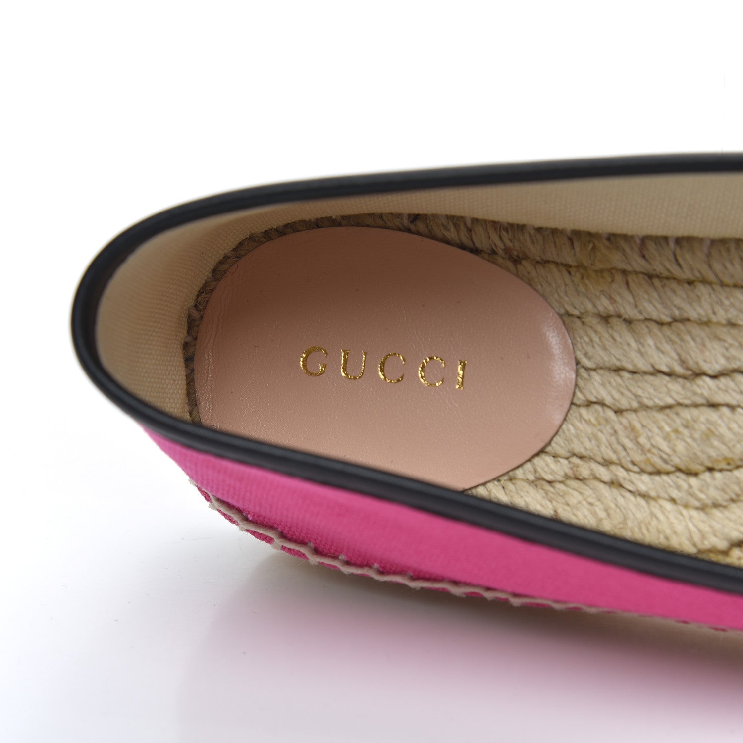 Gucci Canvas Logo Espadrilles 37.5 Cyclamen Rose Black 6 of 10