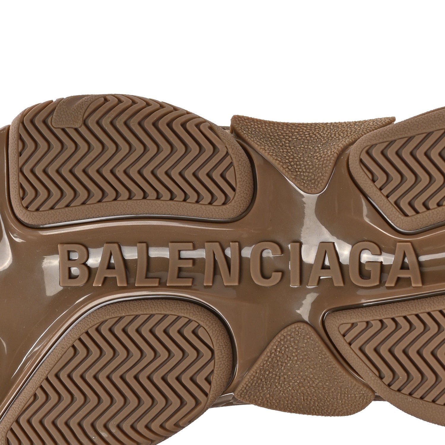 Balenciaga Technical Fabric Allover Logo Womens Triple S Sneakers 40 Dark Beige 6 of 8