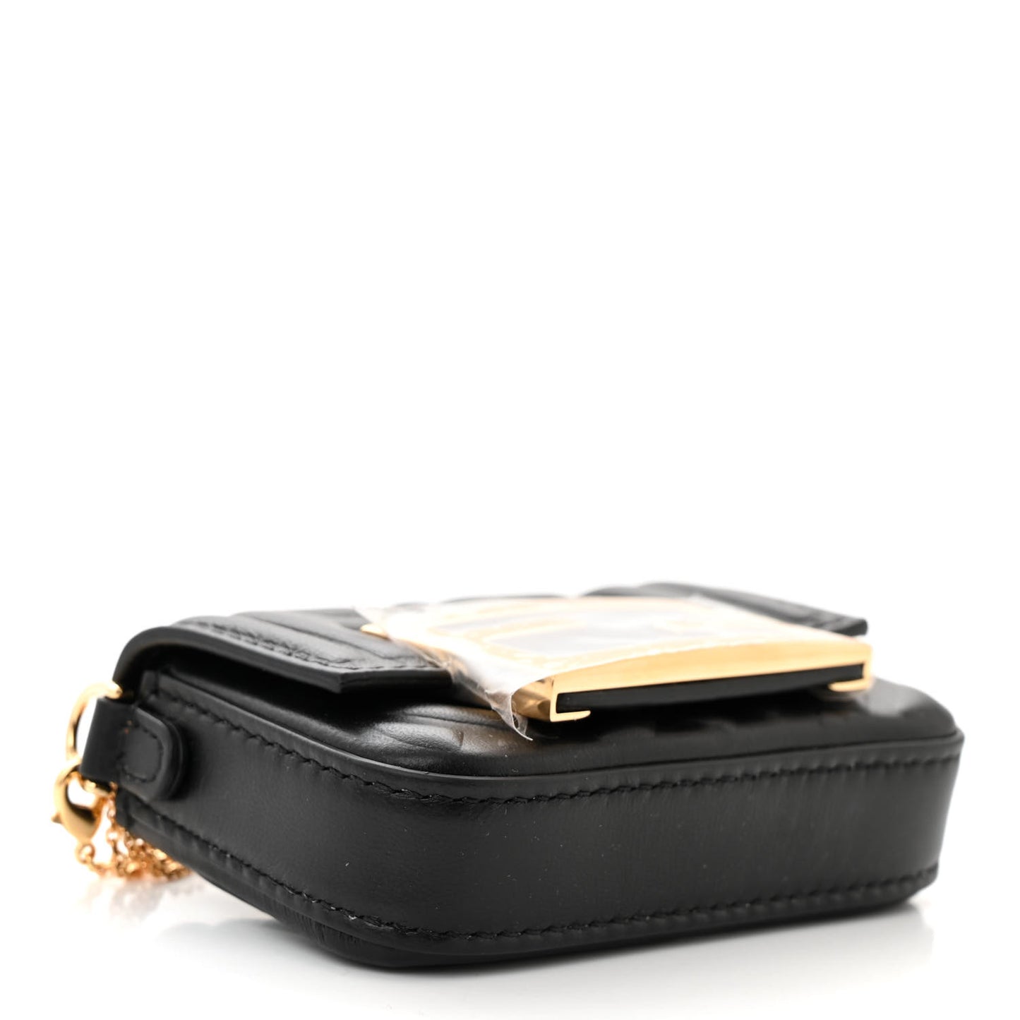 Nappa Matisse FF Embossed Nano Maxi Buckle Baguette Charm Black