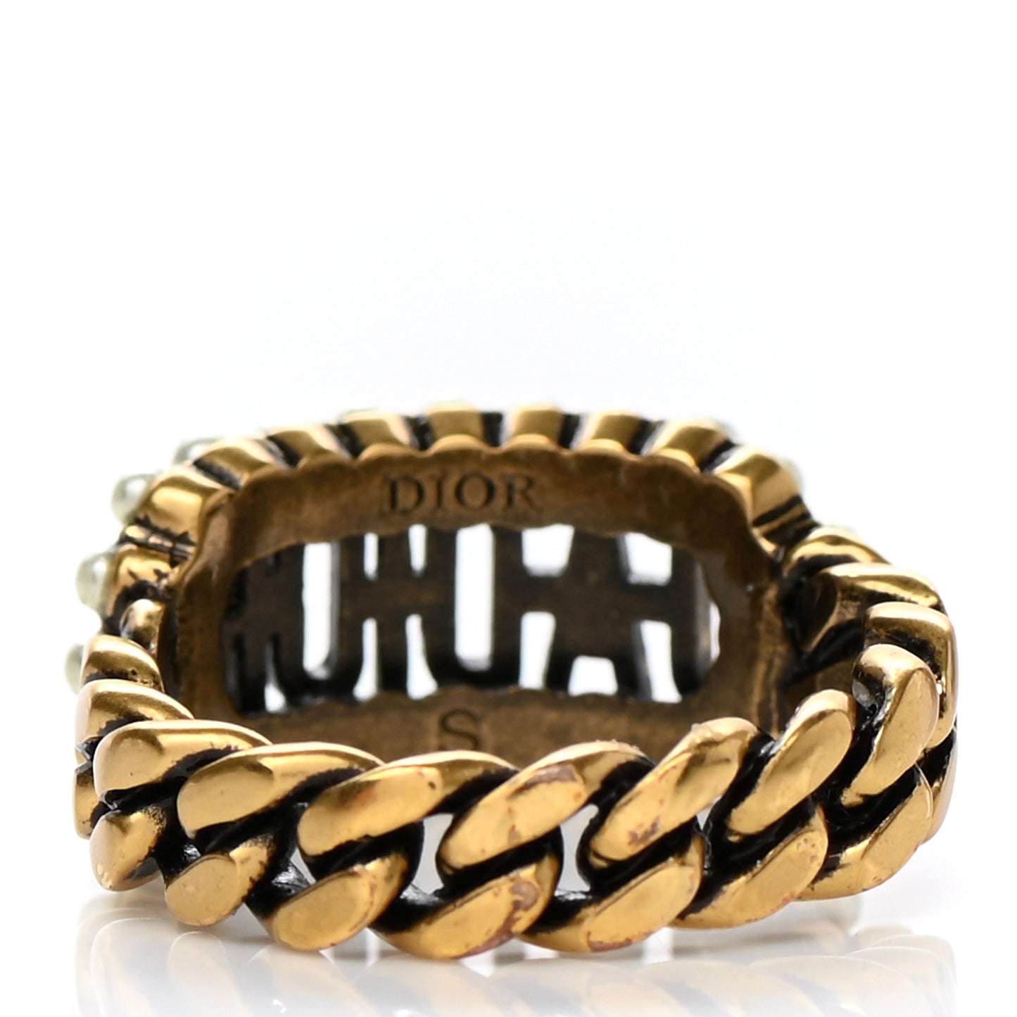 Aged Gold Pearl J'Adior Ring S