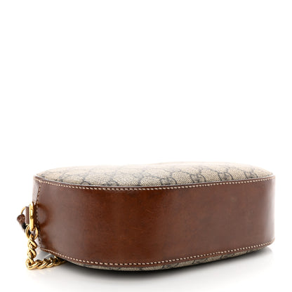 Gucci GG Supreme Monogram Cuoio Toscano Mini Chain Shoulder Bag Beige Ebony Cuir 4 of 12
