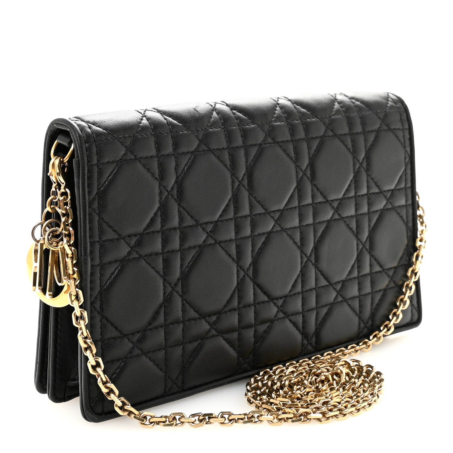 Christian Dior Lambskin Cannage Lady Dior Pouch Black 4 of 10