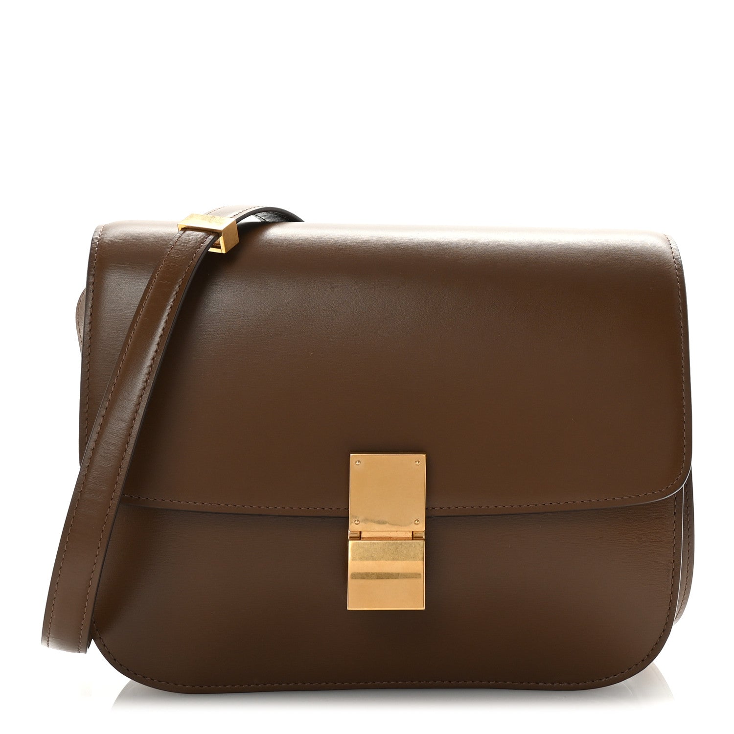 Celine Smooth Calfskin Medium Classic Box Flap Bag Camel 1 of 13