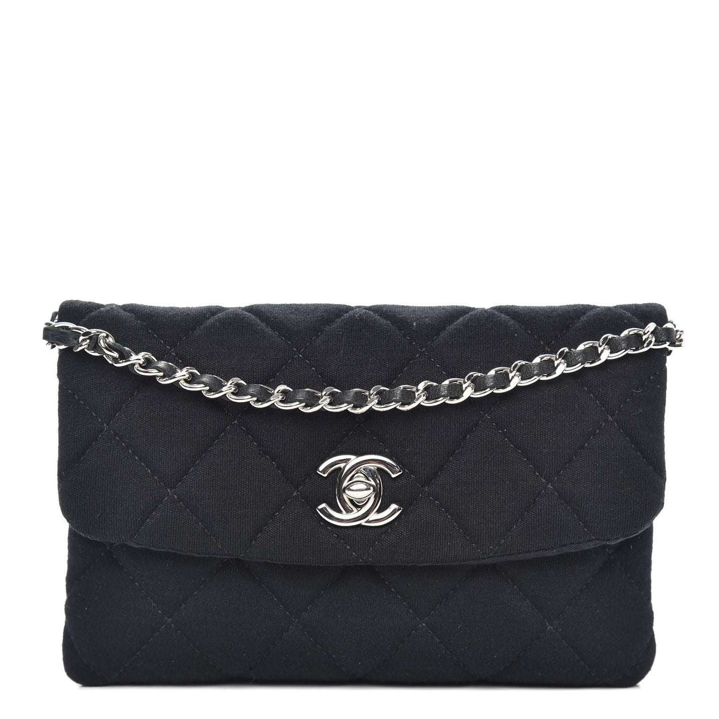 Jersey Quilted Mini Flap Black