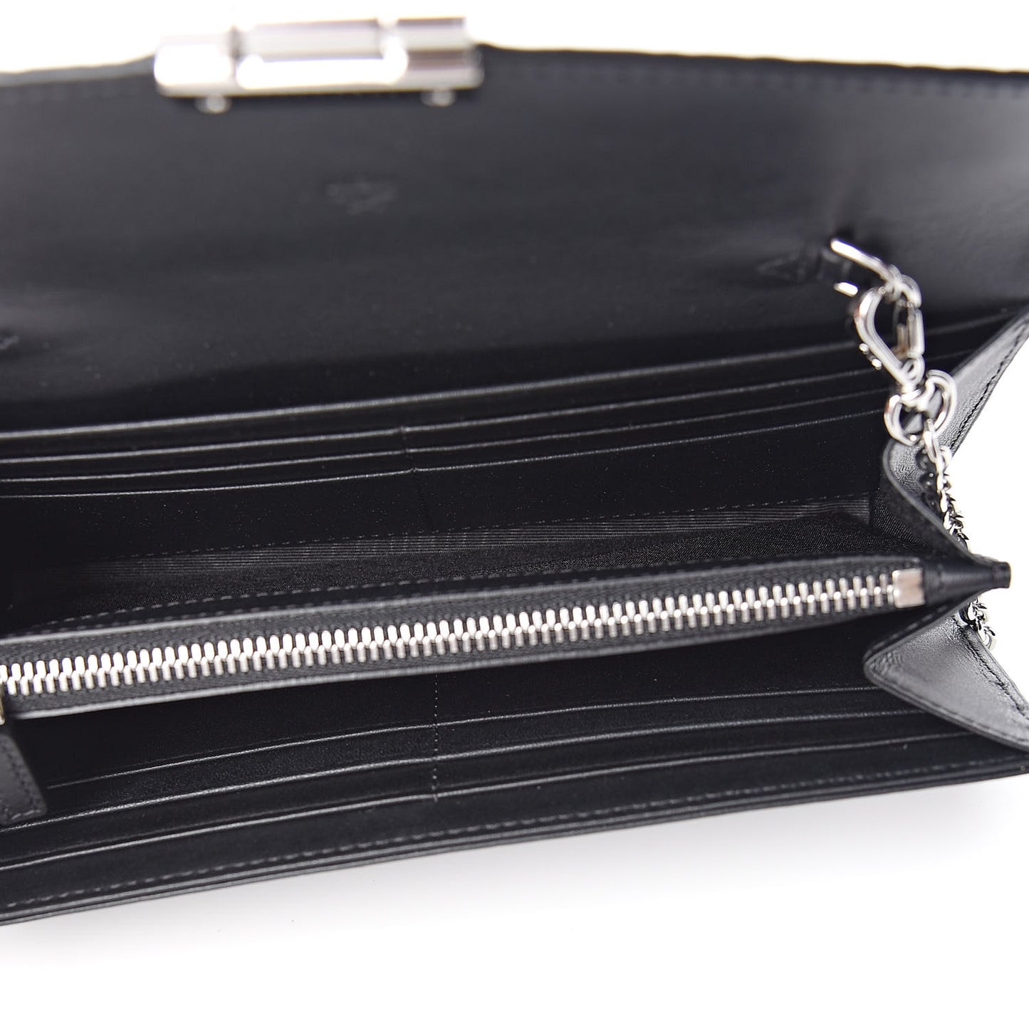 Visetos Large Patricia Wallet On Chain Black