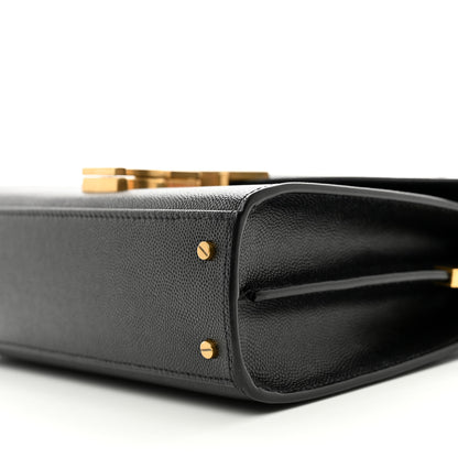 Saint Laurent Grain de Poudre Mini Classic Monogram Cassandra Top Handle Black 9 of 9