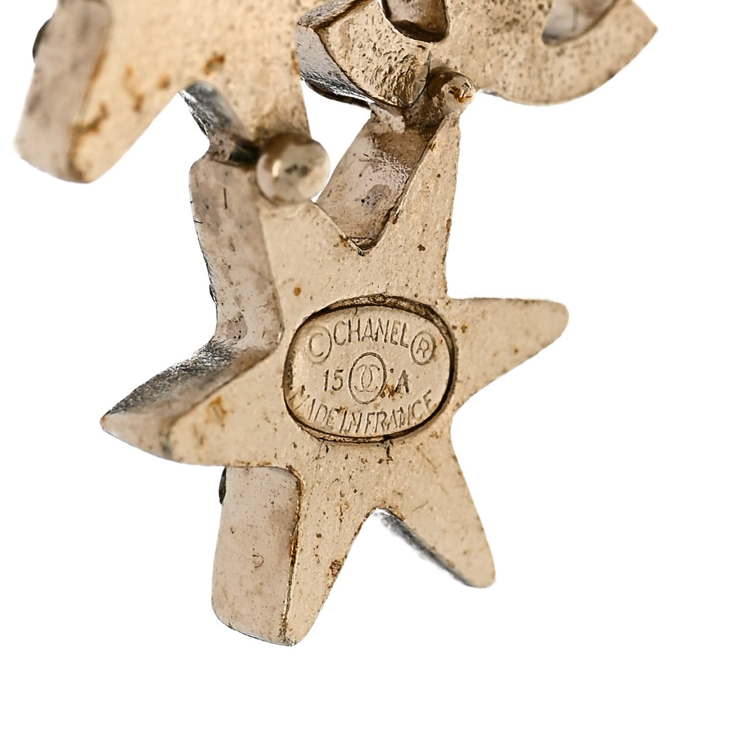 Crystal CC Star Earrings Gold