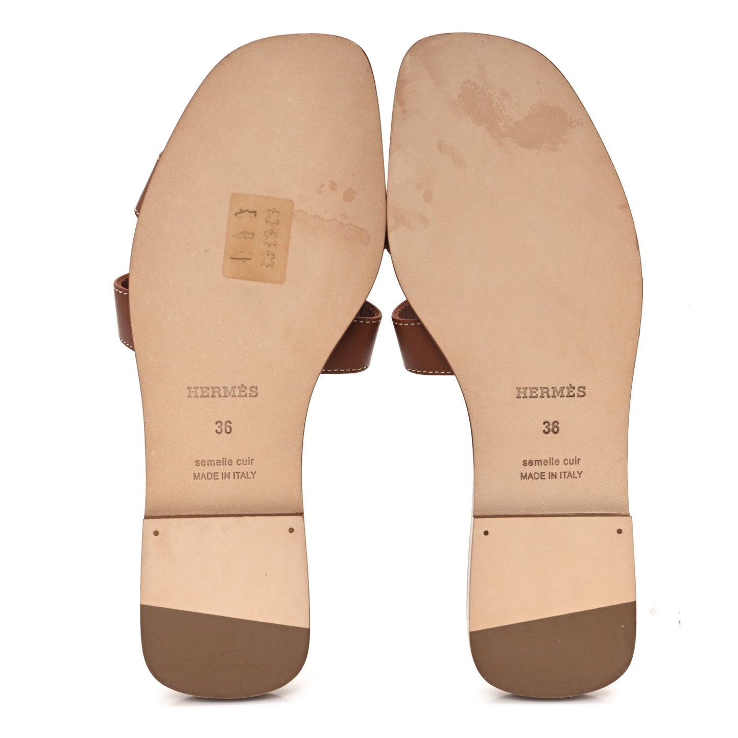 Box Calfskin Oran Sandals 36 Gold