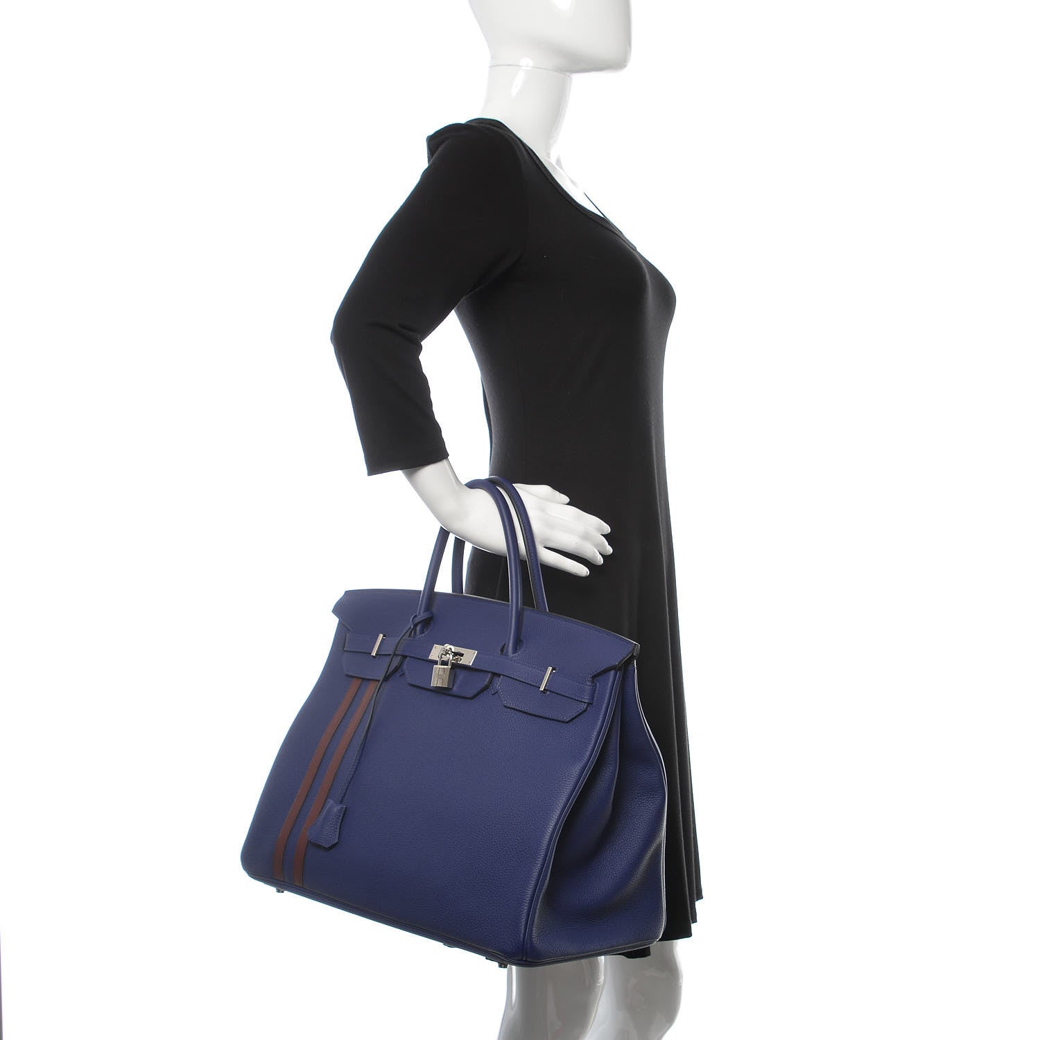 Hermes Togo Swift Officier Birkin 40 Bleu Encre Bordeaux 2 of 35