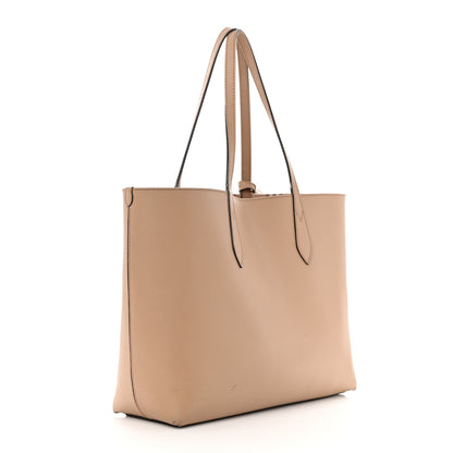 Burberry Grainy Calfskin Haymarket Check Medium Reversible Tote Camel 5 of 27