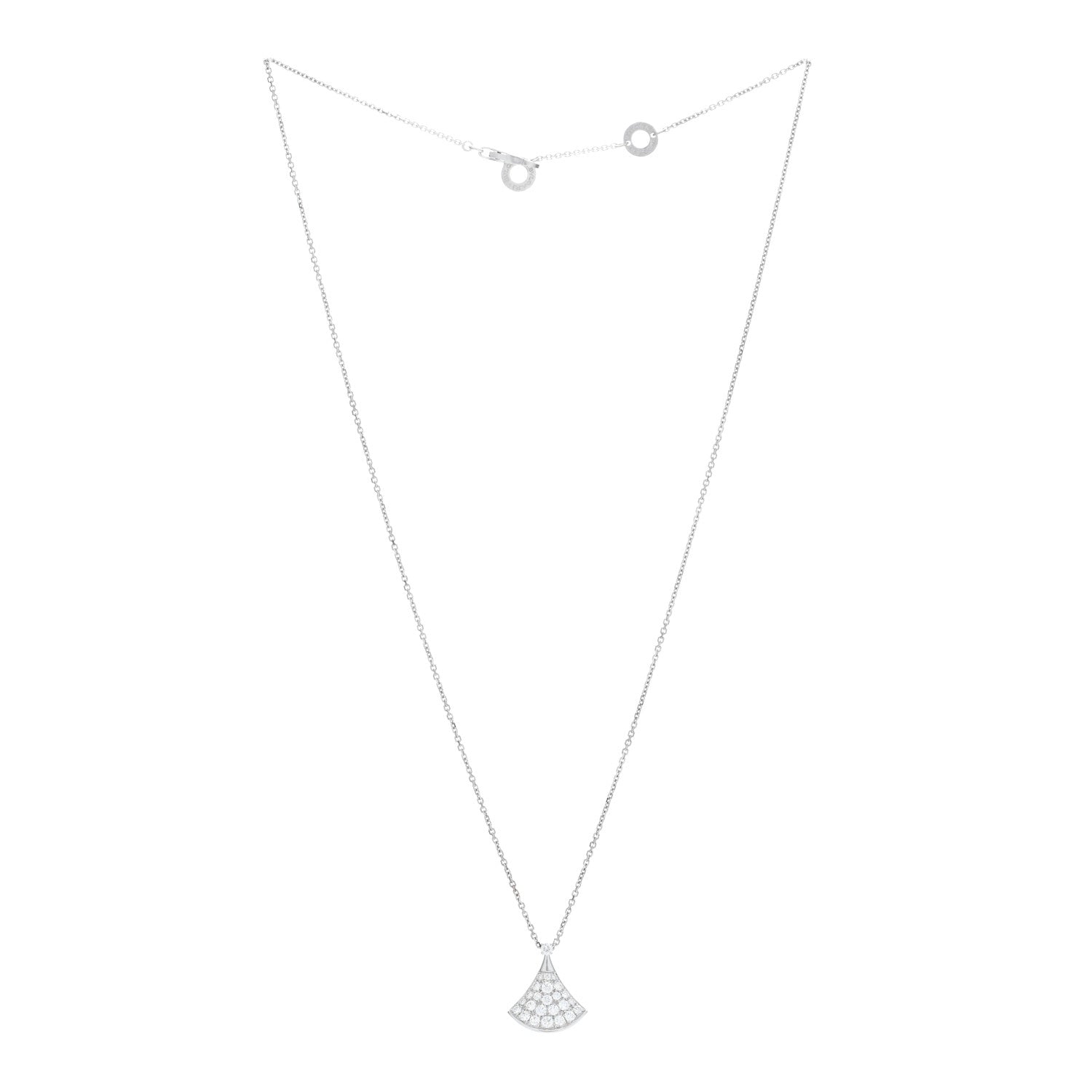 Bulgari 18K White Gold Diamond Divas' Dream Pave Necklace 2 of 5