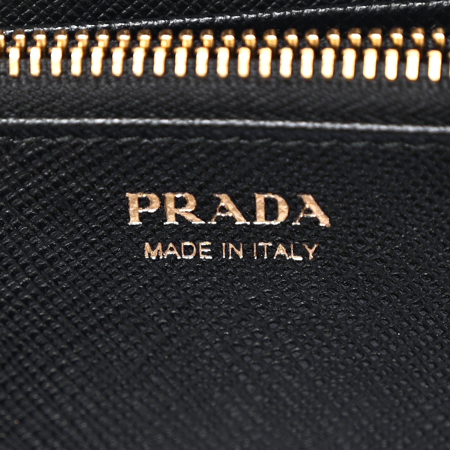 Saffiano Metal Zip Around Wallet Black