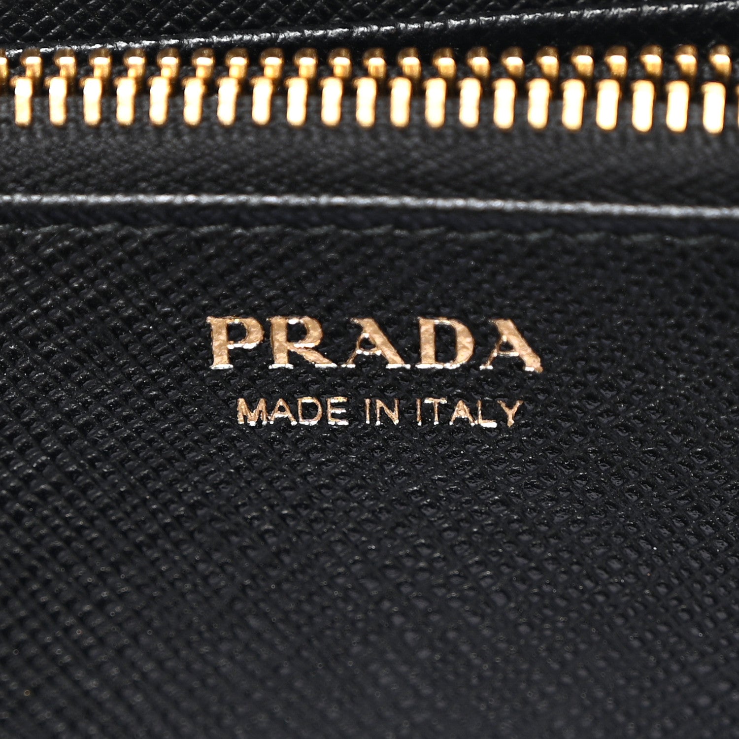 Prada Saffiano Metal Zip Around Wallet Black 6 of 8