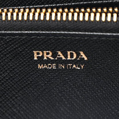 Prada Saffiano Metal Zip Around Wallet Black 6 of 8