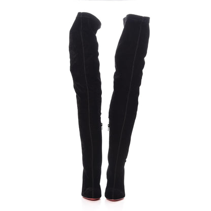 Christian Louboutin Velvet Classe 100 Stretch Over The Knee Boots 38 Black 2 of 6