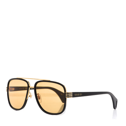 Gucci Acetate Aviator Sunglasses GG0448S Black Yellow 1 of 9