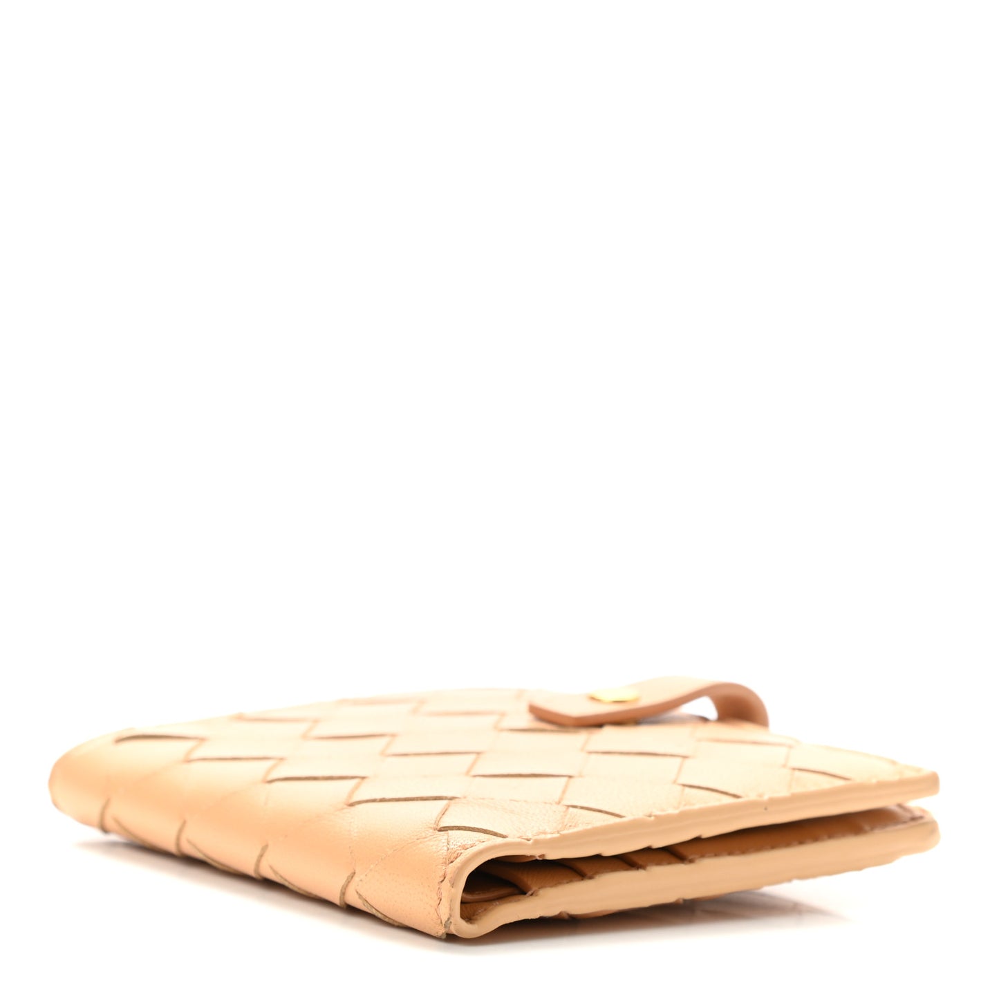 Nappa Intrecciato French Compact Wallet Beige