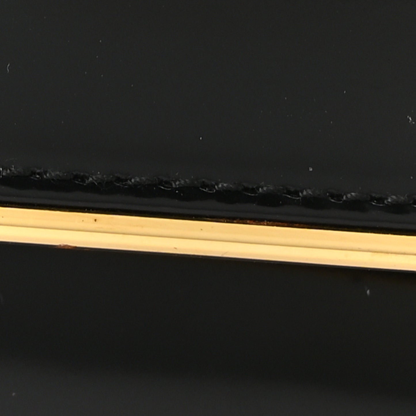 Vernice Metal Bar Chain Wallet Black