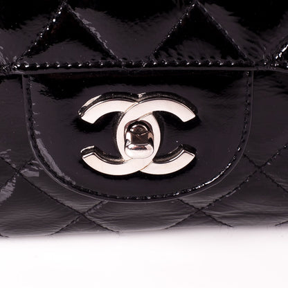 Chanel Distressed Patent Jumbo Single Flap Black 6 of 10
