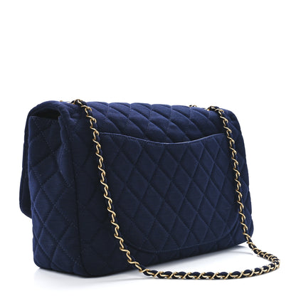 Chanel Jersey Quilted XL Jumbo Flap Navy 2 of 11