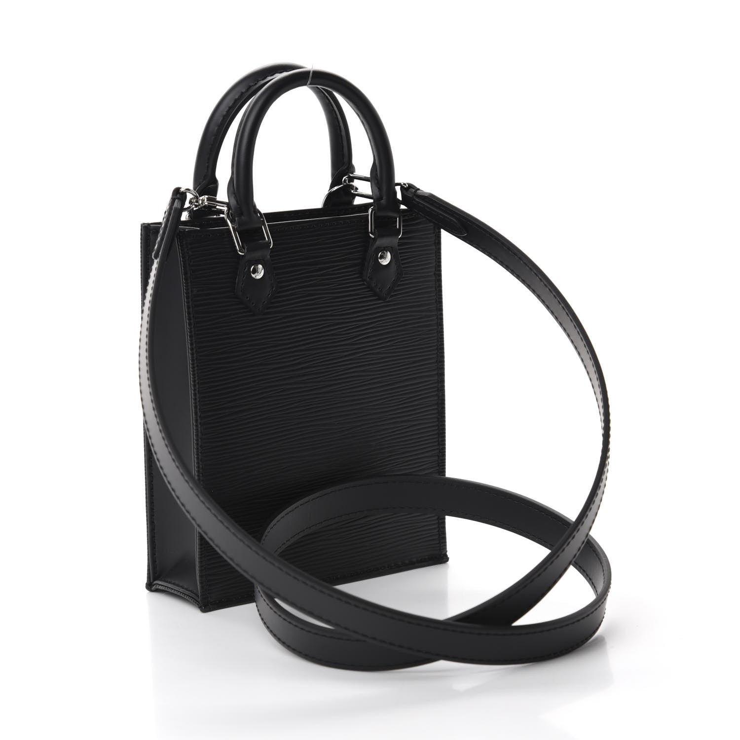 Louis Vuitton Epi Petit Sac Plat Black 3 of 11