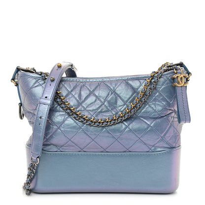 Chanel Iridescent Aged Calfskin Quilted Medium Gabrielle Hobo Blue 1 of 13
