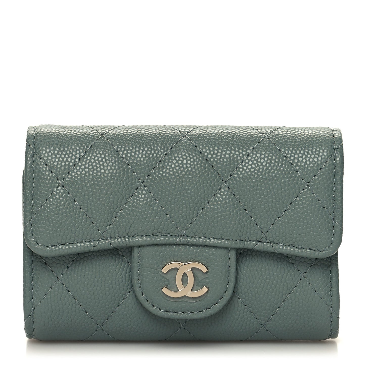 Caviar Quilted Classic 4 Key Holder Wallet Light Green