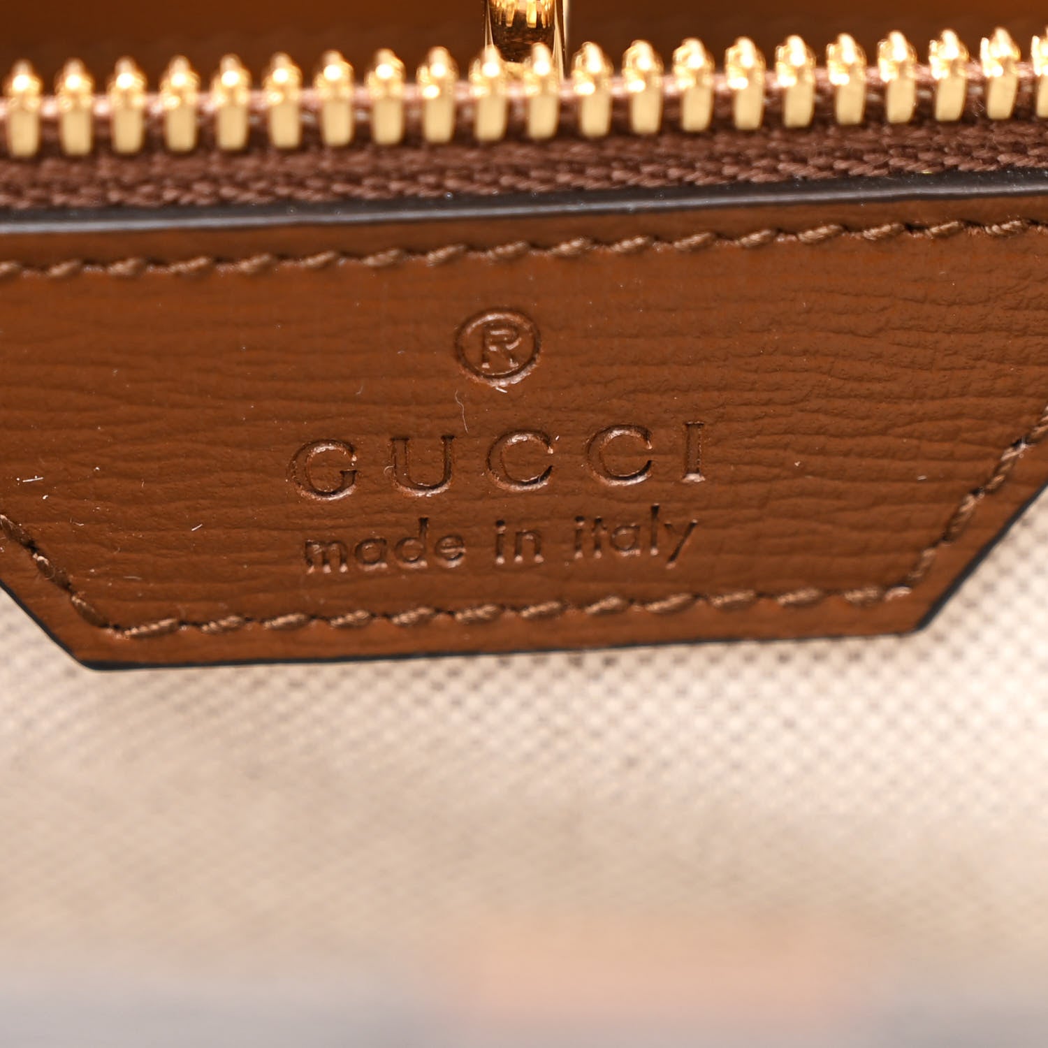 Gucci GG Supreme Monogram Textured Dollar Calfskin Web Medium Retro Interlocking G Vertical Tote Bag Beige Ebony Brown Sugar 6 of 10