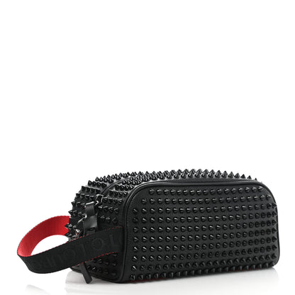 Christian Louboutin Calfskin Spikes Mens Blaster Toiletry Bag Black 3 of 6