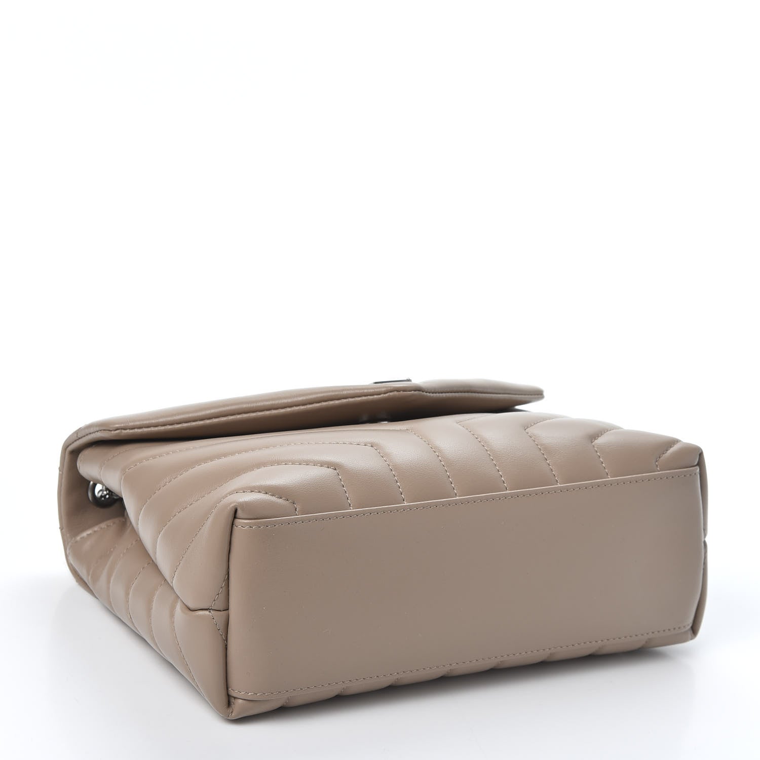 Saint Laurent Calfskin Y Quilted Monogram Small Loulou Chain Satchel Dark Beige 3 of 9