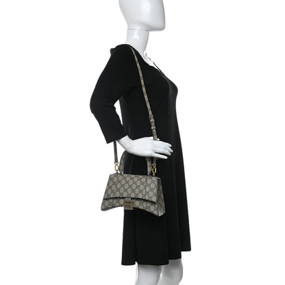 Balenciaga X GUCCI GG Supreme Monogram Small Hourglass Top Handle Bag Beige Ebony 2 of 10