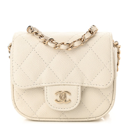 Chanel Caviar Quilted Mini Clutch With Chain White 1 of 12