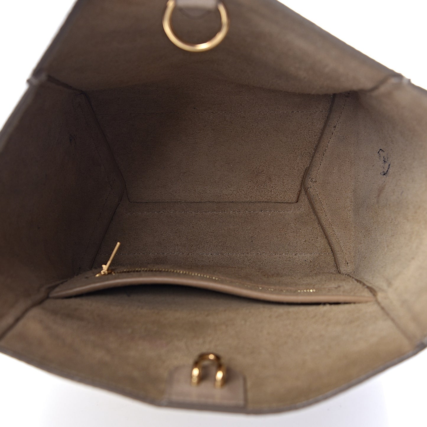 Grained Calfskin Small Sangle Bucket Bag Dune