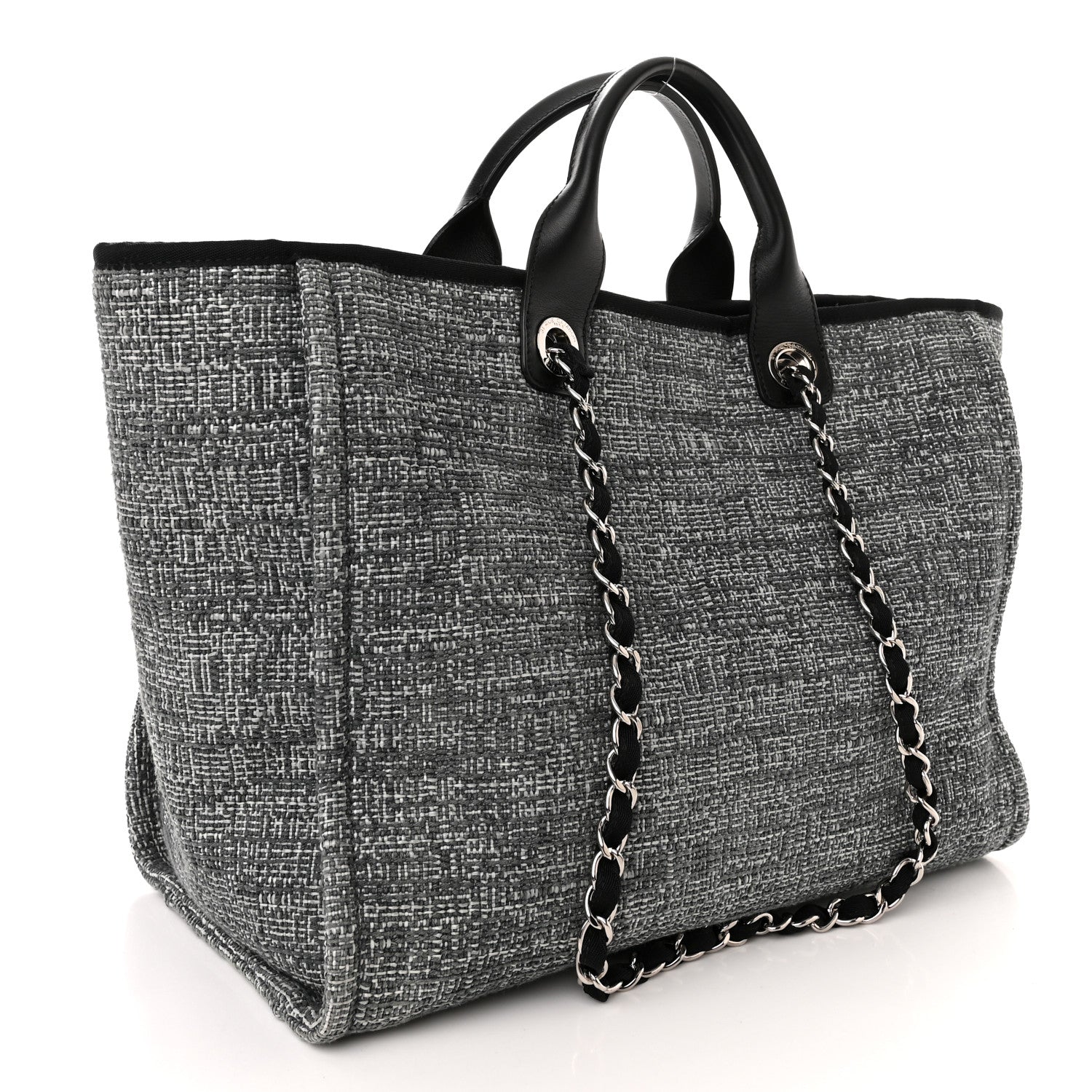 Chanel Canvas Medium Deauville Tote Charcoal 3 of 10