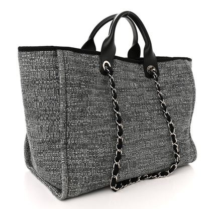 Chanel Canvas Medium Deauville Tote Charcoal 3 of 10