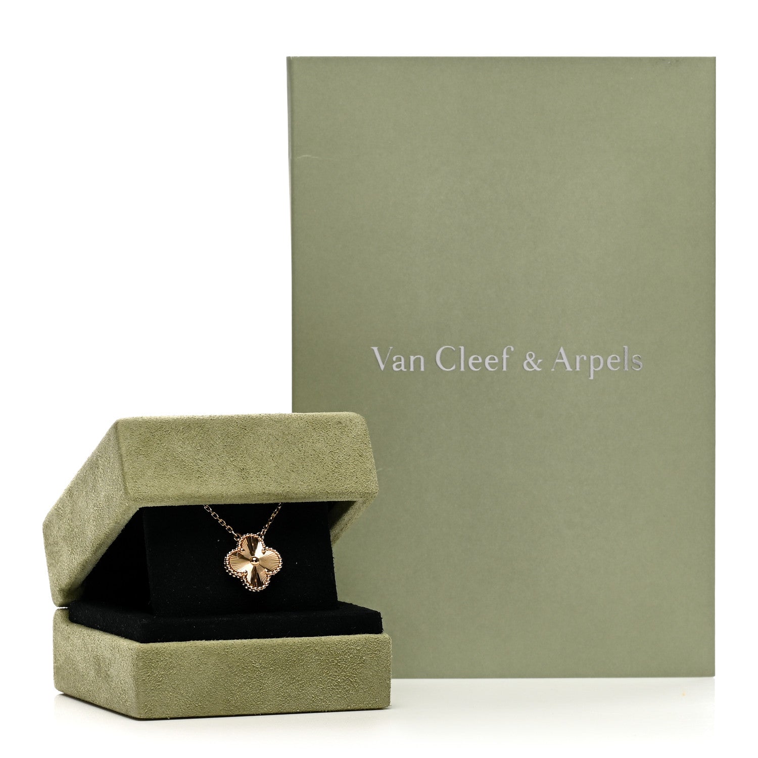 Van Cleef & Arpels 18K Yellow Gold Guilloche Vintage Alhambra Pendant Necklace 6 of 6